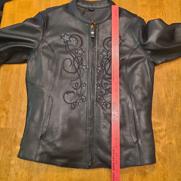 Black Leather Jacket with Star Design - Picture 12 of 12